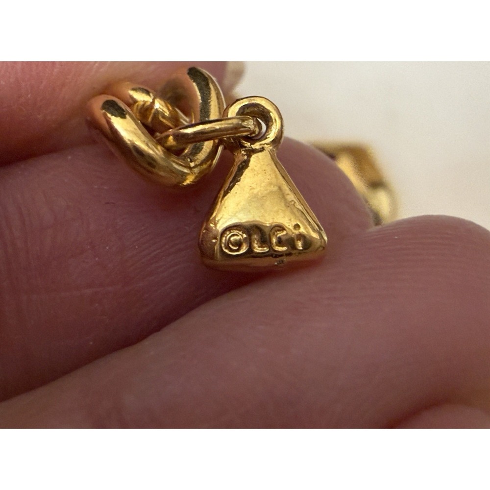 Vintage Liz Claiborne Gold Tone Chunky Puff Heart Choker Statement Necklace - Picture 10 of 13